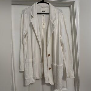 Aerie White Long Knit Blazer Cardigan NWT